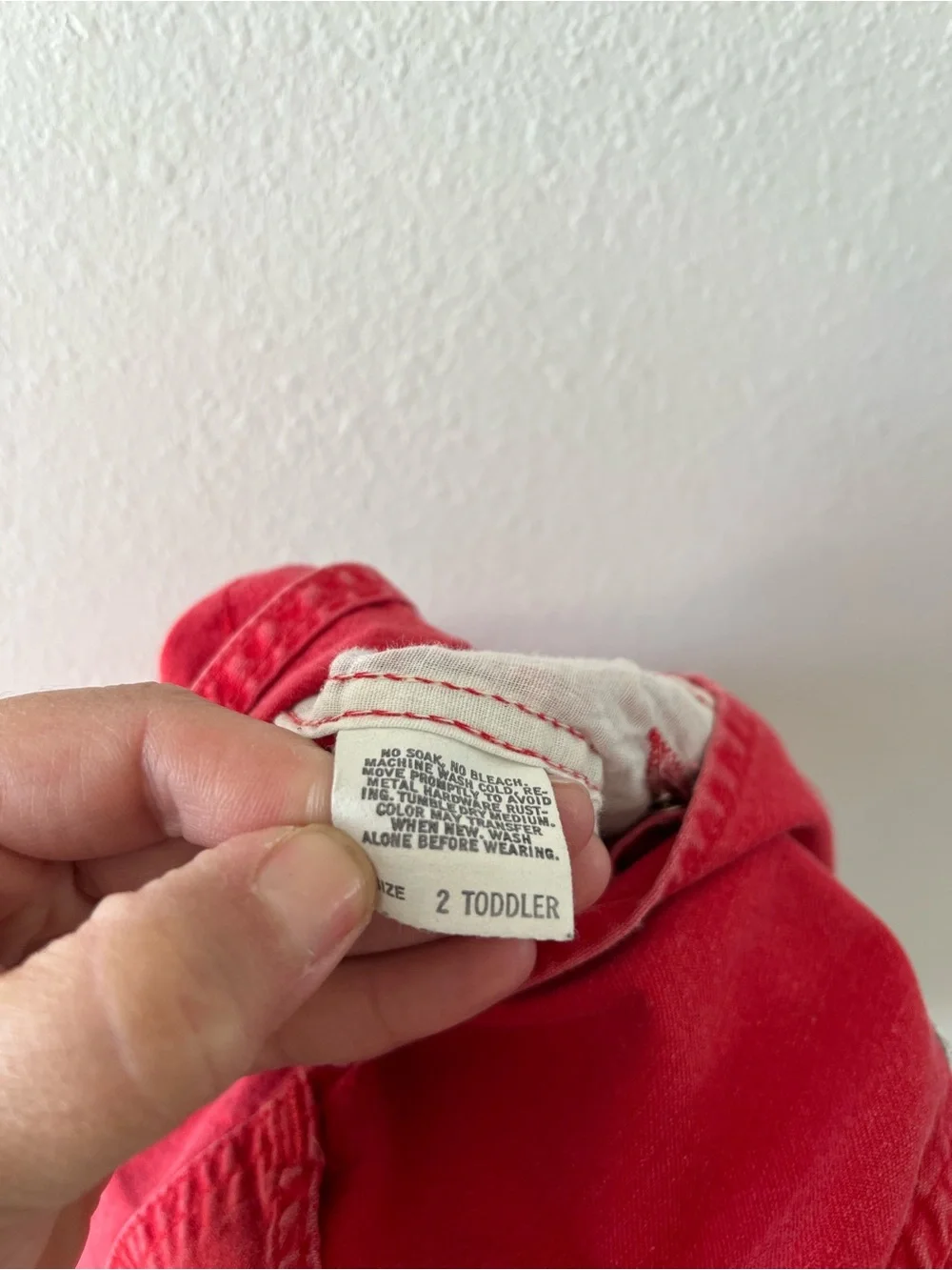 OSHKOSH | Vintage Denim Overalls Firetruck Red | 2T